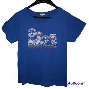 Tipsy Elves Mount Rushmore Dream Team Presidents Blue & White Tee Women'…